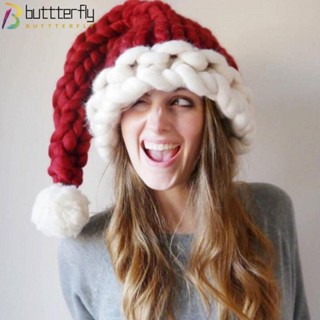 Buttterfly หมวกถัก ลายซานตาคลอส คริสต์มาส สร้างสรรค์ ฤดูหนาว สําหรับเด็ก ผู้ใหญ่