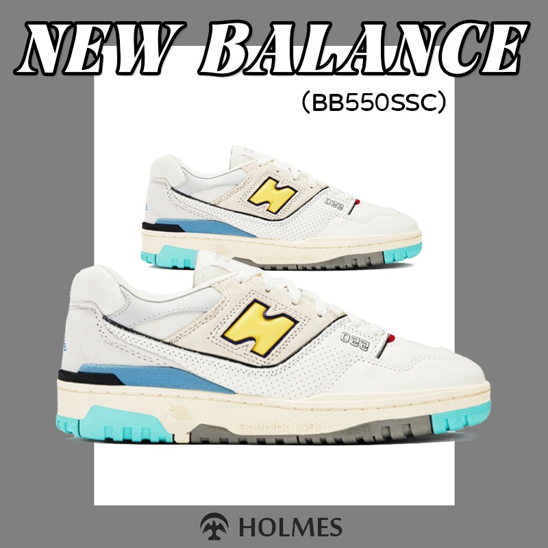 รองเท้า NB BB550 NEW BALANCE 550 BB550SSC White grey blue bb550 ssc sneakers 💯