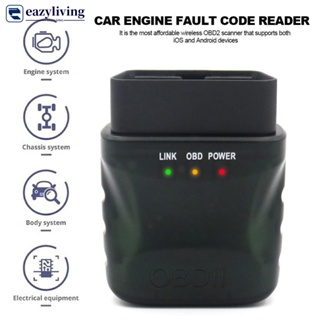 Eazyliving เครื่องสแกนเนอร์วินิจฉัยรถยนต์ OBD2 EOBD บลูทูธ ELM327 V1.5 สําหรับ Android IOS A6P3