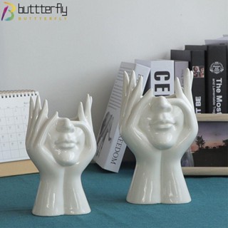 Buttterfly แจกันเซรามิค รูปใบหน้า เรียบง่าย สร้างสรรค์ สําหรับตกแต่งบ้าน