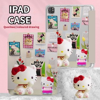 [2021Pro 11] เคสซิลิโคน Tpu ลายการ์ตูนคิตตี้ สําหรับ iPad Air 4 10.9 iPad Gen7 8 9 10.2 Pro 2017 Air3 10.5 Gen5 6 9.7 Flip Gen 10 2022 Mini 4 5 7.9