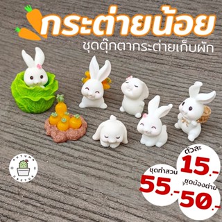 🐇 ตุ๊กตากระต่าย ชุดกระต่ายเก็บผัก ตุ๊กตาประดับกระถาง แต่งสวน ตั้งโช ขนาดเล็ก น่ารัก 🐇