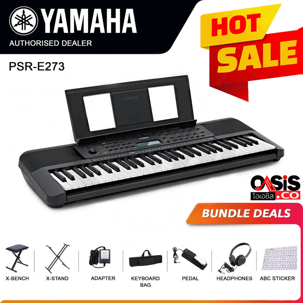 (ฟรีส่ง) YAMAHA PSR-E273 Keyboard คีย์บอร์ดไฟฟ้า 61คีย์ E273 Digital Portable Keyboard ยามาฮ่า คีย์บอร์ด