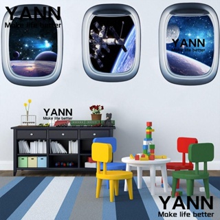 Yann1 สติกเกอร์ติดผนังหน้าต่าง ลายนักบินอวกาศกาแล็กซี่ มีกาวในตัว ลอกออกได้ สําหรับห้องนั่งเล่น