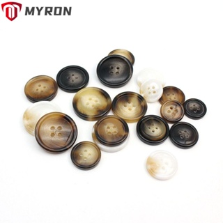 Myron กระดุมกลม สีน้ําตาล สีขาว 15 มม. 20 มม. 25 มม. สําหรับเย็บผ้า งานฝีมือ DIY