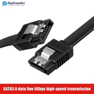 Digifounder สายเคเบิลข้อมูล SATA มุมขวา 90 องศา SATA III 6.0 Gbps สีดํา พร้อมตัวล็อก SATA สําหรับ HDD SSD CD DVD Drives B5M7