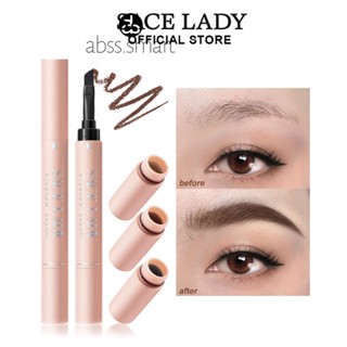 Sace Lady Hot 2 In 1 ครีมเขียนคิ้วเจลพร้อมแปรงดินสอเขียนคิ้วติดทนนานและกันน้ำแต่งหน้าคิ้วแสตมป์คิ้วสีคิ้วกันน้ำ TECH3