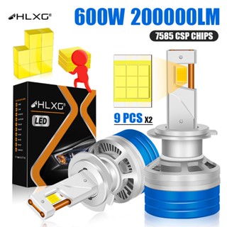 【Super Power】แคนบัส LED HLXG H7 H4 H9 H8 H11 H11 HB3 9005 9006 9012 HIR2 600W 2 ชิ้น 200000Lm ชิปไฟหน้า LED 7585 18 ชิ้น