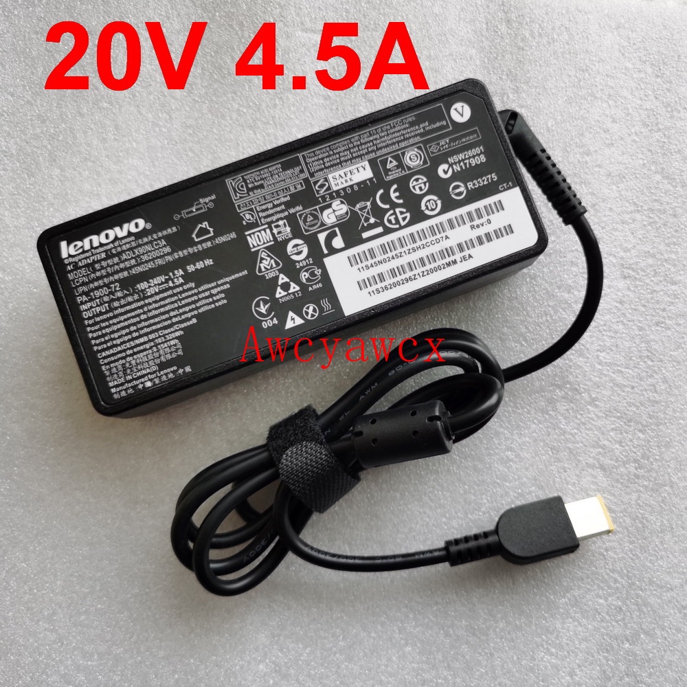 อะแดปเตอร์ชาร์จโน้ตบุ๊ก 20V 4.5A 3.25A สําหรับ Lenovo ThinkPad X240 X250 g40 g40-70 g50-80 i470 g480