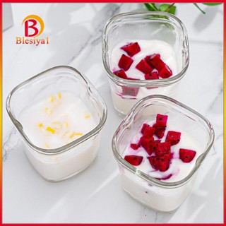[Blesiya1] โหลแก้วใส แบบพกพา สําหรับใส่โยเกิร์ต ผลไม้ ขนมหวาน สมูทตี้