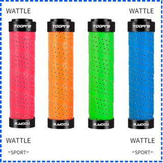 Wattle เทปพันแฮนด์จับรถจักรยาน หนัง PU นิ่ม กันกระแทก 7 สี สําหรับรถจักรยานเสือภูเขา 1 คู่