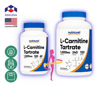 นูทรีคอสท์ แอล-คาร์นิทีน 1000 mg/s แคปซูล คาร์นิทีน Nutricost L-Carnitine /กินร่วมกับ แอปเปิ้ลไซเดอร์ บีซีเอเอ ซีแอลเ...