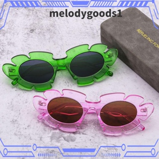 Melodygoods1 แว่นกันแดด ทรงตาแมว เฉดสีสตรีท ดอกไม้