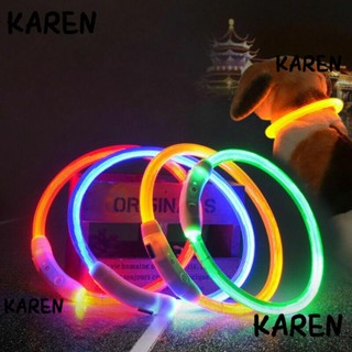 Karen ปลอกคอสัตว์เลี้ยง มีไฟ LED หลากสีสัน เพื่อความปลอดภัย สําหรับสุนัข