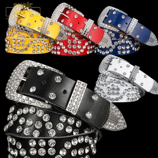 Suair Bling Bling Diamond Belt พังก์ฮิปฮอปป๊อปโลลิต้าคอสเพลย์กางเกงหนังแท้