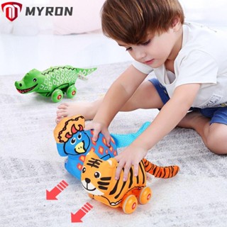 Myron โมเดลไดโนเสาร์สี่ล้อ ขนาดเล็ก ของเล่นสําหรับเด็ก