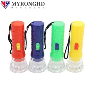 Myronghd พวงกุญแจไฟฉาย LED พลาสติก ขนาดเล็ก แบบพกพา ทนทาน สุ่มสี 10 ชิ้น