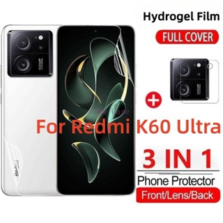 3in1 ฟิล์มไฮโดรเจล Tpu ใส กันรอยหน้าจอ และเลนส์กล้อง สําหรับ Xiaomi Redmi K60 Ultra Pro K60Ultra K60Pro RedmiK60 5G 2023