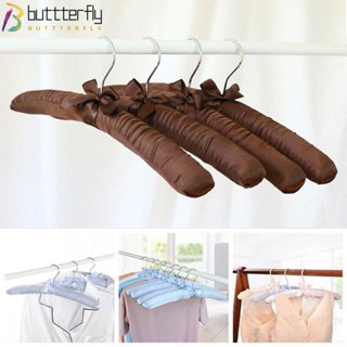 Buttterfly ไม้แขวนเสื้อ ผ้าซาติน บุฟองน้ํา สําหรับโรงแรม 5 ชิ้น