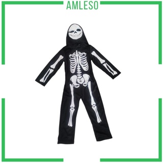 [Amleso] เครื่องแต่งกายคอสเพลย์ โครงกระดูก สําหรับเด็ก