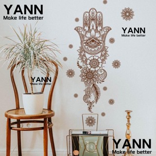 Yann1 สติกเกอร์ไวนิล ลายดอกบัวแมนดาลา ขนาด 23x36 นิ้ว สําหรับตกแต่งผนังบ้าน ห้องนั่งเล่น ห้องทําสมาธิ โยคะ