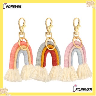 Forever พวงกุญแจไฟเบอร์ ห้อยพู่ สีรุ้ง สําหรับห้อยกระเป๋าถือ 1 ชิ้น 3 ชิ้น