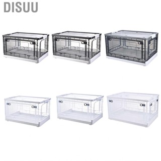 Disuu Storage Box Side Doors Clear Large  Container with Wheel for Home Office