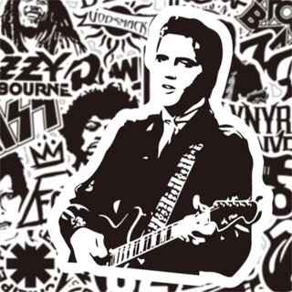 Rock Bands สติ๊กเกอร์กันน้ํา 100/50 ชิ้น, สติ๊กเกอร์เพลง Graffiti, หมวกกันน็อคกล่องดินสอจักรยาน บัญชีมือ LanLanStickersWorld