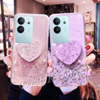 เคสโทรศัพท์มือถือ ลายกลิตเตอร์ดาว พร้อมขาตั้ง สําหรับ VIVO V29 VIVO V29 5G 2023