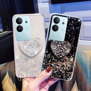 เคสโทรศัพท์มือถือ แบบใส ลายกากเพชร ดาว อวกาศ พร้อมขาตั้ง สําหรับ VIVOV29 VIVO V29 5G 2023