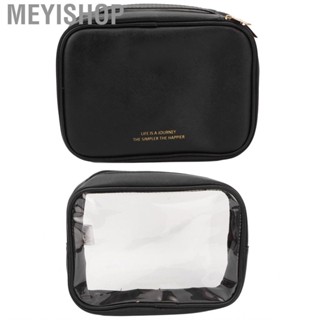 Meyishop Makeup Cosmetic Bag 2pcs Black Compartments Moistureproof 2 In 1 Large