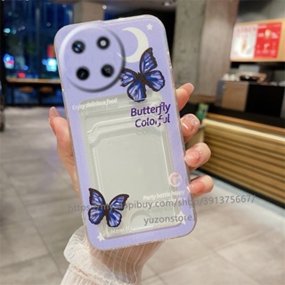 Phone Case Realme 11 4G 5G NFC C51 เคสโทรศัพท์มือถือแบบนิ่ม ลายดอกไม้ พร้อมช่องใส่บัตร สําหรับ เรียลมี