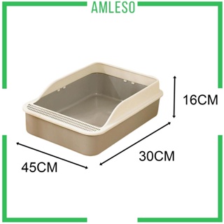 [Amleso] กระบะทรายแมว แบบเปิดด้านบน แบบพกพา สําหรับสัตว์เลี้ยง แมว