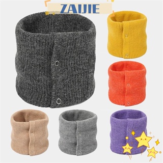 Zaijie24 ปลอกคอถักนิตติ้ง สีพื้น หนา ให้ความอบอุ่น กันความหนาว สําหรับผู้ชาย และผู้หญิง