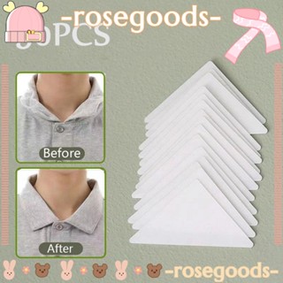 Rose แผ่นยึดปกเสื้อ PVC กันม้วน มีกาวในตัว สําหรับผู้ชาย ผู้หญิง 50 ชิ้น