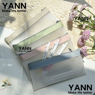 Yann1 กระเป๋าดินสอ TPU แบบใส มีซิป 7.3*4 นิ้ว หลากสี สําหรับสํานักงาน