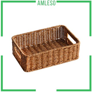 [Amleso] ตะกร้าสาน สําหรับเก็บขนมปัง อาหารเช้า อาหารเช้า เครื่องดื่ม อาหารเย็น