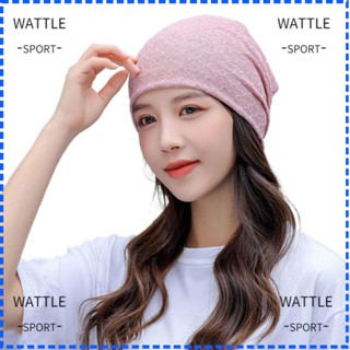 Wattle หมวกบีนนี่ ผ้าพันคอ หมวกกะโหลก ฮิปป๊อป แบบบาง ตาข่ายโครเชต์ ระบายอากาศ หมวกถักด้านบน ที่ว่างเปล่า ผู้หญิง