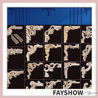 Fay ฟิกเกอร์ไม้แกะสลัก รูปดอกไม้ธรรมชาติ คุณภาพสูง สําหรับตกแต่งผนัง ประตู