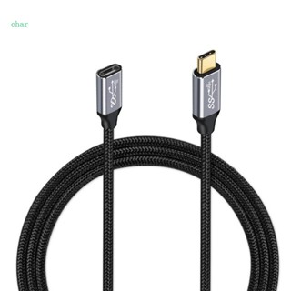 Char สายเคเบิลต่อขยาย Type-C 3 1 Gen 2 ตัวผู้ เป็นตัวเมีย 5A 100W USB C