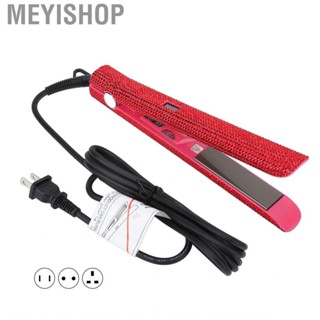 Meyishop Rhinestone Curler  Energy Saving Versatile Red Hair Straightener Adjustable for Girls Vacation