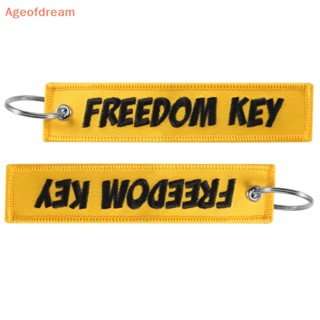 [Ageofdream] พวงกุญแจ ปักลาย Freedom 1 ชิ้น สําหรับรถจักรยานยนต์ รถยนต์