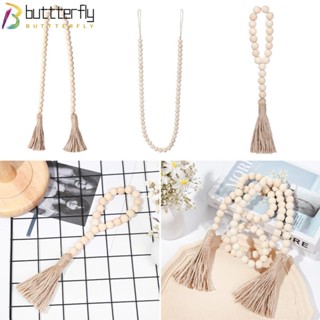 Buttterfly พวงลูกปัดไม้ สําหรับแขวนตกแต่งผนังบ้านฟาร์ม DIY