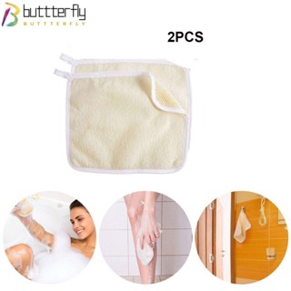 Buttterfly ผ้าเช็ดหน้า ผ้าขนหนู PPE นิ่ม ทรงสี่เหลี่ยม สีเบจ สร้างสรรค์ สําหรับเด็ก 2 ชิ้น