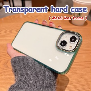 เคสโทรศัพท์มือถือแบบแข็ง ใส กันกระแทก กรอบโลหะ ขนาดใหญ่ เรียบง่าย สําหรับ iPhone 12 13 14 pro Max 12 13 14 pro Max