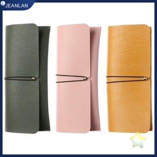 Jeanlan กระเป๋าเก็บแว่นตา หัวเข็มขัดพับได้ สีพื้น