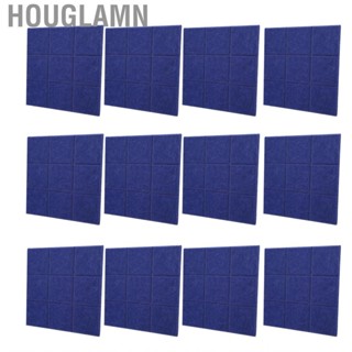 Houglamn 12Pcs Soundproofing Beveled Edge Tiles Acoustic