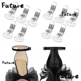 Future คลิปหัวเข็มขัดรองเท้า สเตนเลส ลายดอกไม้ สีเงิน DIY 20 ชิ้น ต่อล็อต