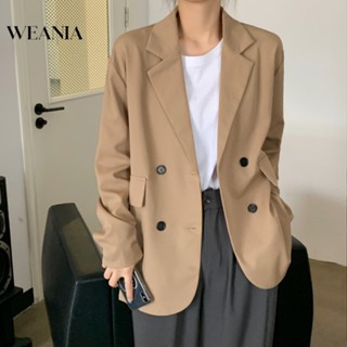 Weania เสื้อแจ็กเก็ตเบลเซอร์ลําลอง ทรงหลวม สําหรับผู้หญิง