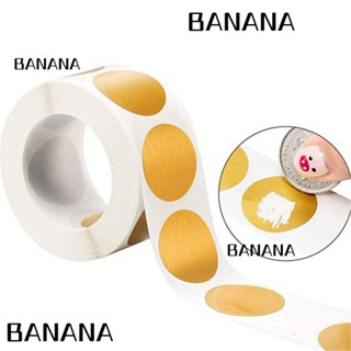 Banana1 สติกเกอร์ฉลากเปล่า ทรงกลม กันรอยขีดข่วน สไตล์ธุรกิจ 300 600 ชิ้น